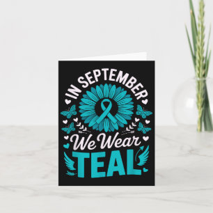 Carte En Septembre Nous Portons Turquoise Pour La Sensib