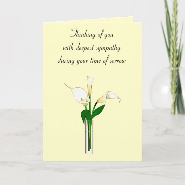 Carte En sympathie avec Calla Lilies de nous (Devant)