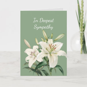 Carte En Sympathie la plus profonde Aquarelle Fleurs Lys