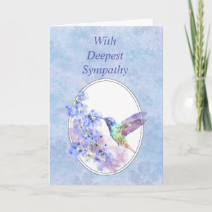 Carte En Sympathie la plus profonde Belle Oiseau de coli