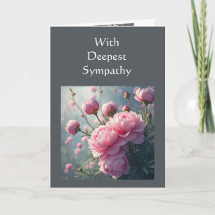 Carte En Sympathie profonde Belle Peony Garden Flowers