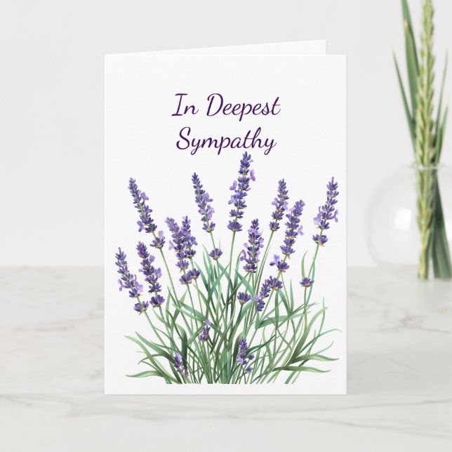 Carte En Sympathie profonde Lavande Purple Jardin Flower (Devant)