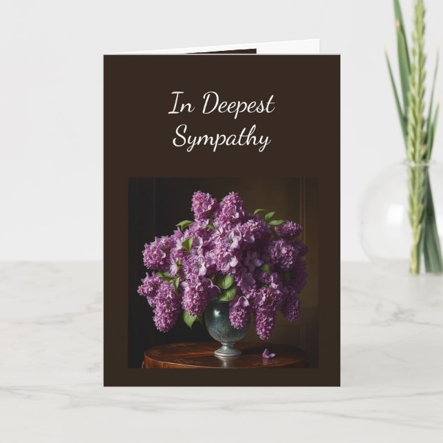 Carte En Sympathie profonde Lilac Garden Flowers (Devant)