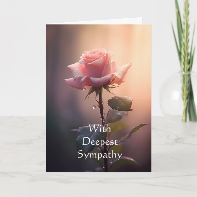 Carte En Sympathie profonde Rose de fleurs de jardin (Devant)