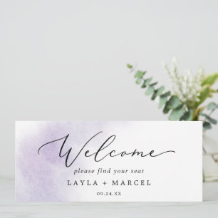Carte En-tête du tableau de position aquarelle violet