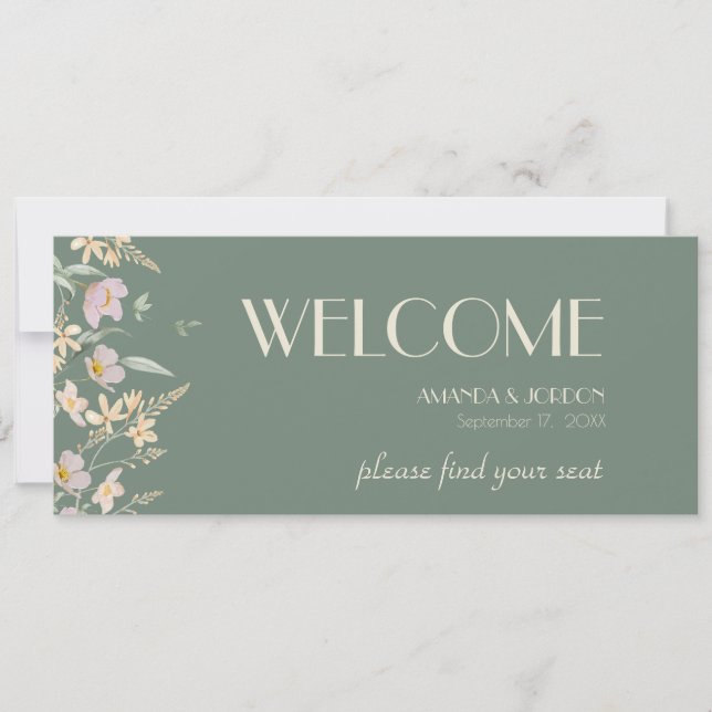Carte En-tête du tableau de sièges du Mariage Sage Deco  (Devant)