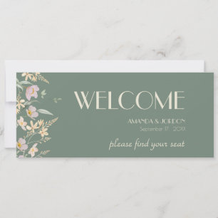 Carte En-tête du tableau de sièges du Mariage Sage Deco