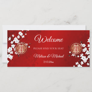 Carte En-tête du tableau de sièges Mariage chinois