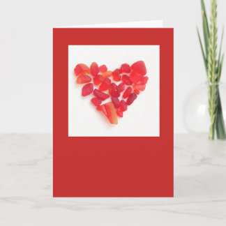 Carte en verre de la mer de Valentine ! Coeur en