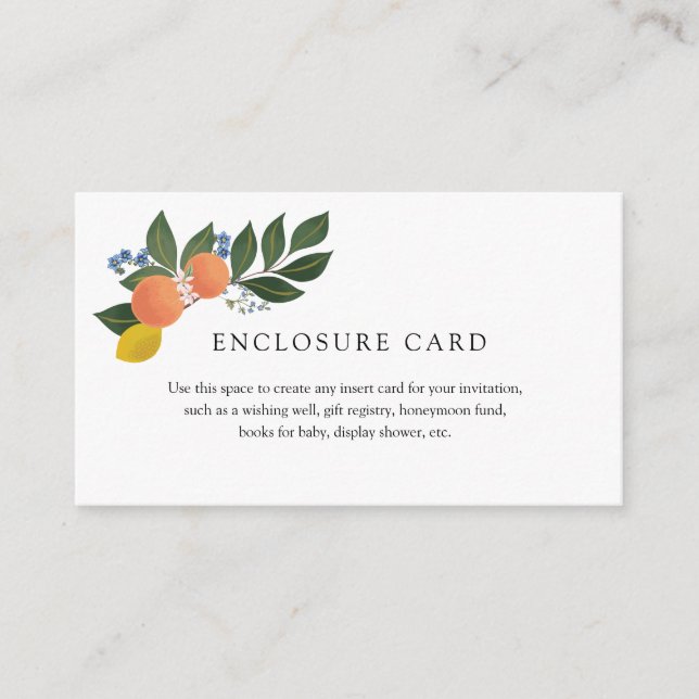 Carte encart citrus orange (Devant)