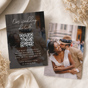 Carte encart Code QR du site Web de mariage