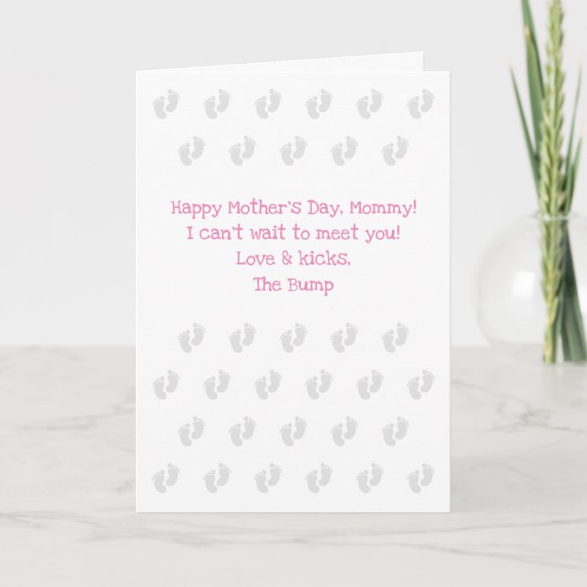 Carte Enceinte attendant que maman soit mignonne fête de (Devant)