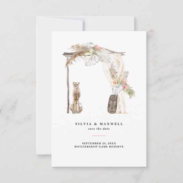 Carte Enchanted African Safari Wedding Enregistrer la da (Devant)