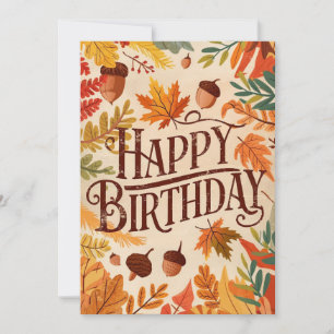 Carte Enchantée Forêt Chaude Automne Automne Happy Anniv