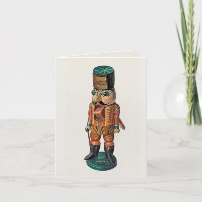 Carte Enchanter Noël de Nutcracker Vintage (Devant)