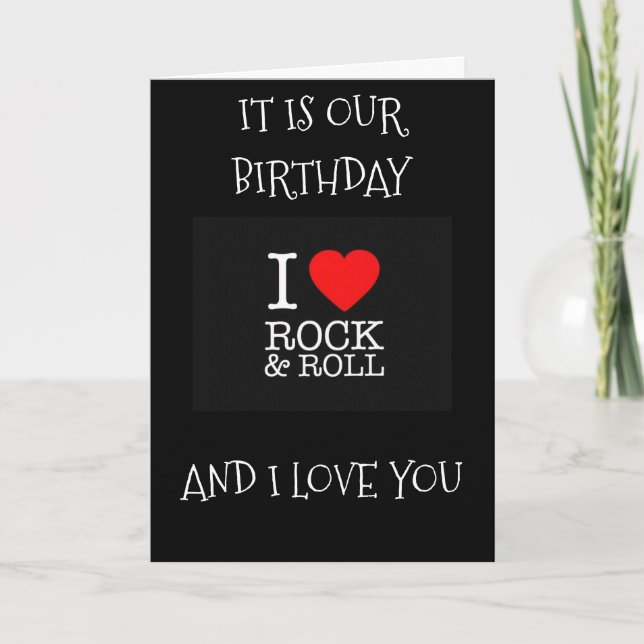 CARTE ENCORE "AIMER ROCK/ROLL" SUR NOTRE "ANNIVERSAIRE M (Devant)