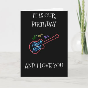 CARTE ENCORE "LOVE ROCK/ROLL" ET "VOUS" "ANNIVERSAIRE MU