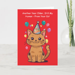 Carte Encore une année de plus pour mon humain de chat