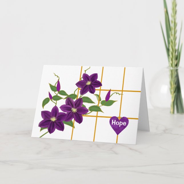 Carte Encouragement à garder l'Escalade avec Clematis (Devant)