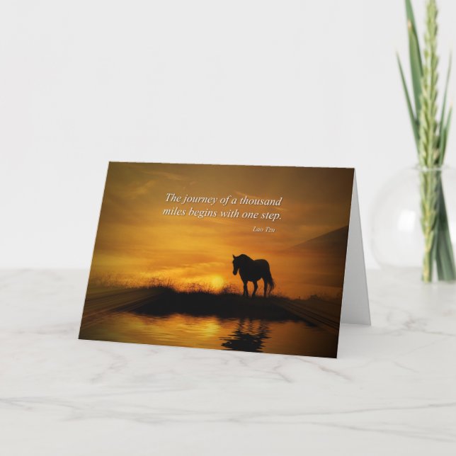 Carte Encouragement au rétablissement Cheval et Laz Tao (Devant)