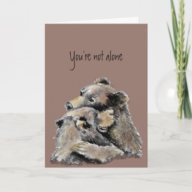 Carte Encouragement, Bien Se Porter, Cancer, Perte Ours  (Devant)