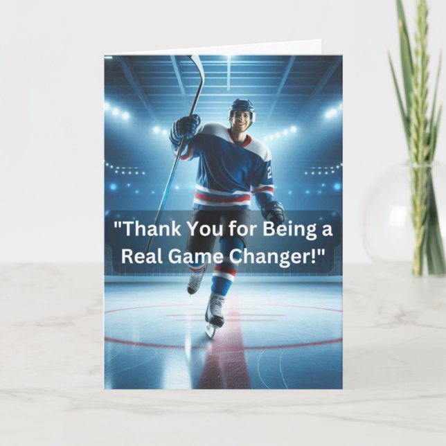 Carte Encouragement du hockey sur glace Merci (Devant)