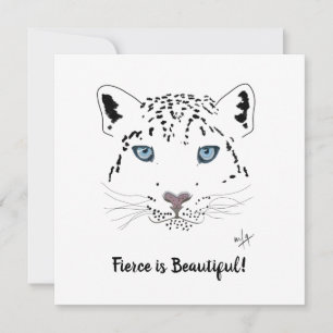 Carte Encouragement Fierce est beau léopard de neige