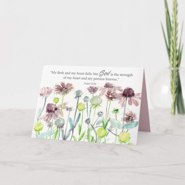 Carte Encouragement God Loves You Scripture Psalm Flower (Devant)