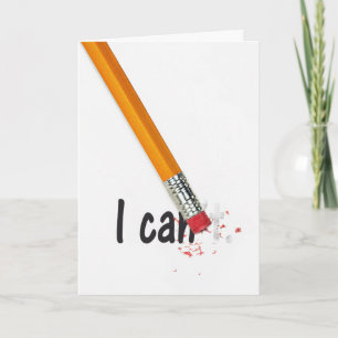 Carte Encouragement gomme crayon