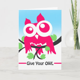 Carte Encouragement Offrez à votre hibou de donner tout