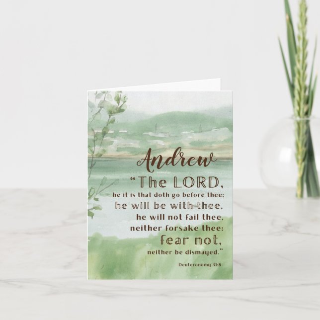 Carte Encouragement personnalisé Bible Verse Peur Pas (Devant)