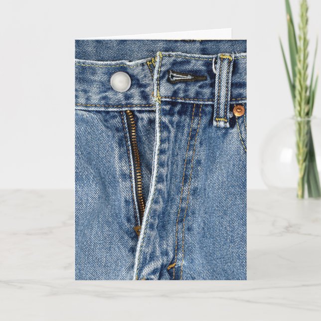 Carte Encouragement pour le régime des jeans bleus (Devant)