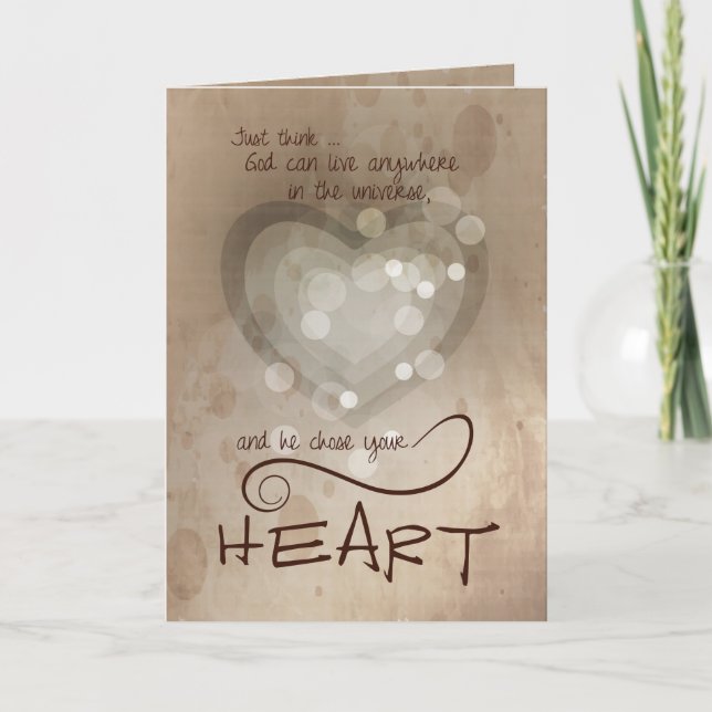 Carte Encouragement religieux de coeur (Devant)