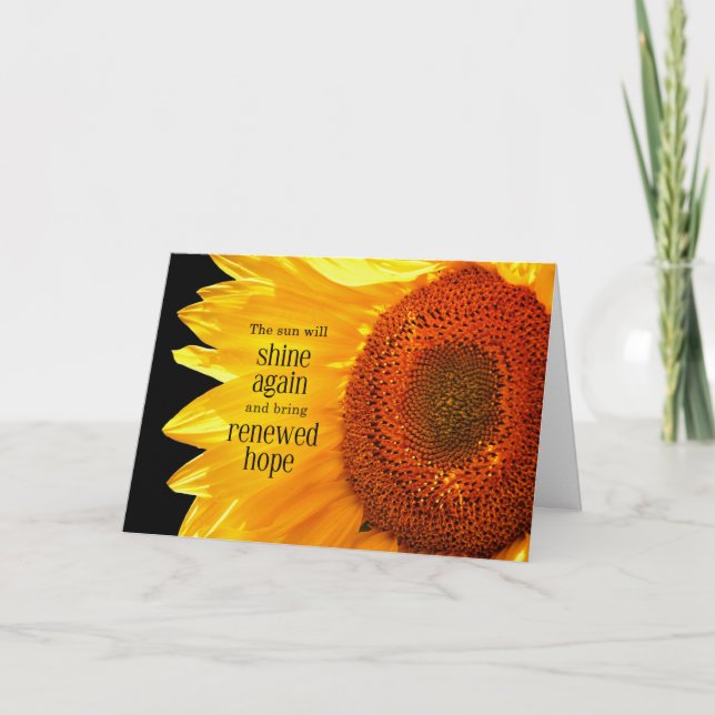 Carte Encouragement Tournesol espoir renouvelé (Devant)