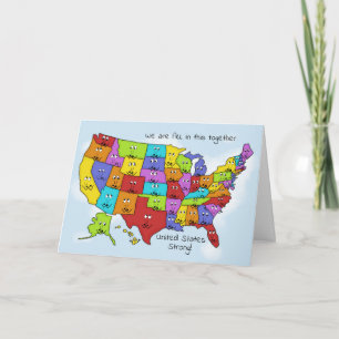 Carte Encouragement Virus 19, États-Unis Montre