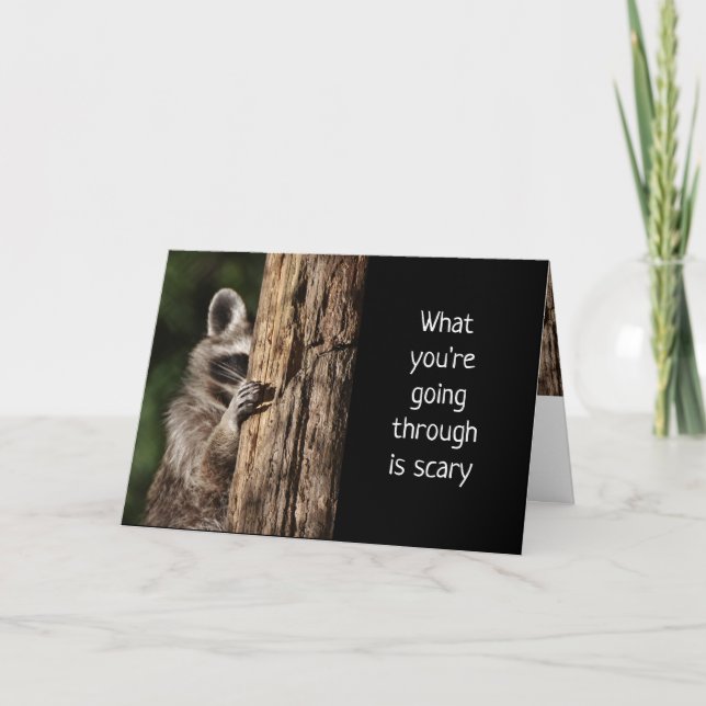 Carte Encourager l'écriture avec le joli Raccoon (Devant)