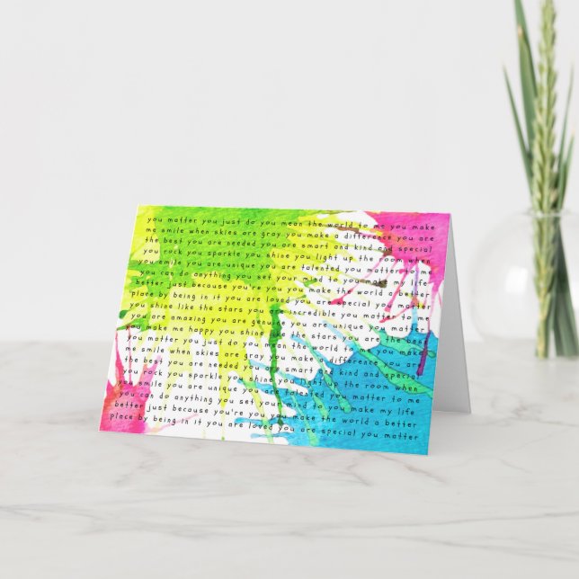 Carte Encouragez-moi "Vous avez de l'importance" Version (Devant)