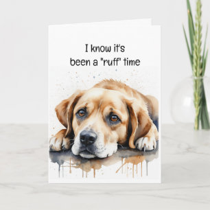 Carte Encouragez ou obtenez bien mignon chien triste