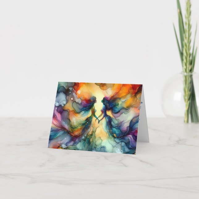 CARTE ENCRE D'ALCOOL ABSTRAITE DE MERMAIDS VIBRANT (Devant)