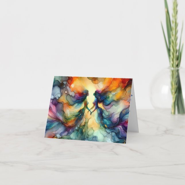CARTE ENCRE D'ALCOOL ABSTRAITE DE MERMAIDS VIBRANT (Devant)
