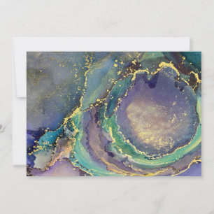 Carte Encre d'alcool d'or multicolore Liquide Art Abstra