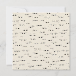 Carte Encre pour yeux amusant dessin fine art motif cart