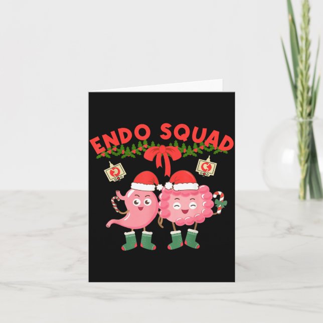 Carte Endo Squad Nurse Stomach Santa Hat Endoscopy Tech  (Devant)