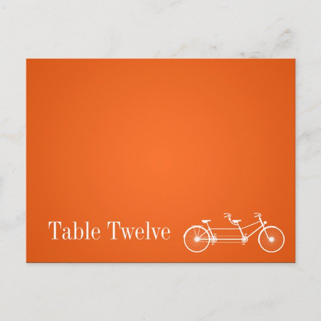 Carte Endroit Écrit Whimsical Orange Double Vélo (Devant)