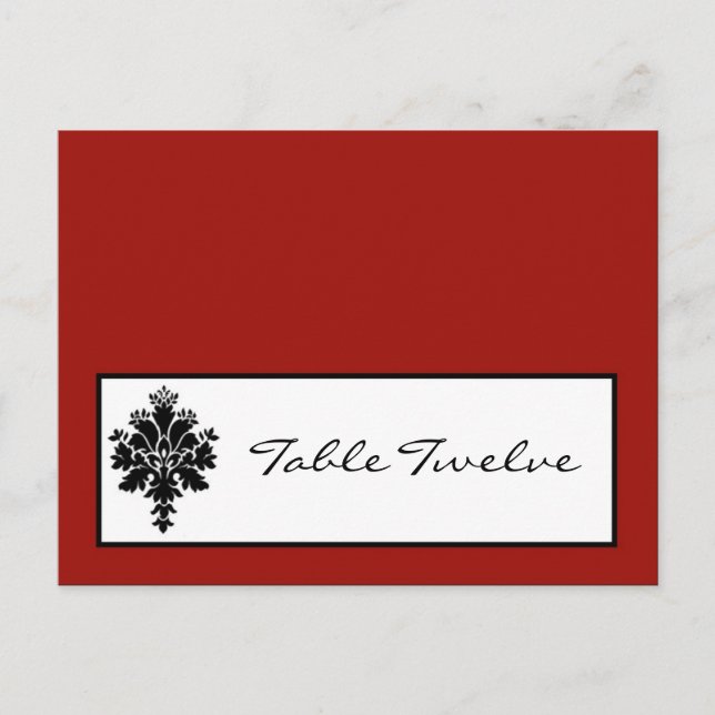 Carte Endroit Écrite Black Red Damask Lace (Devant)
