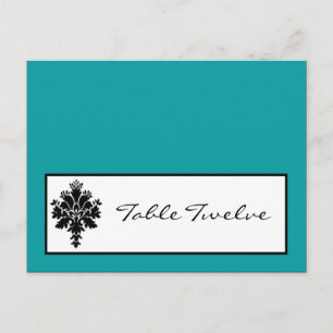 Carte Endroit Écrite Black Turquoise Dentelle Dama