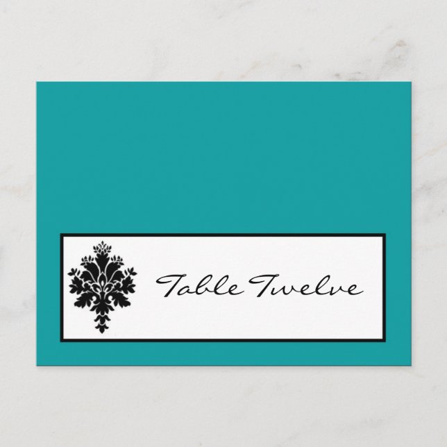 Carte Endroit Écrite Black Turquoise Dentelle Dama (Devant)