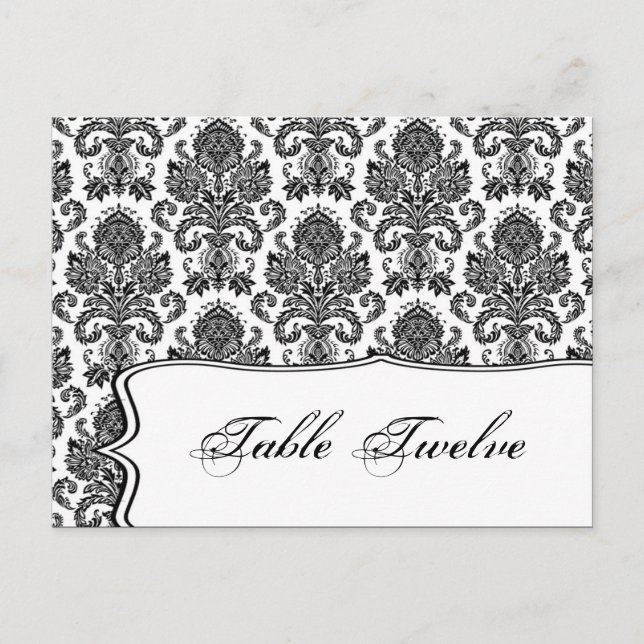 Carte Endroit Écrite Black White Damask Lace Impri (Devant)