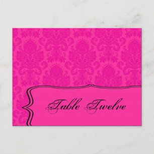 Carte Endroit Écrite Hot rose Bla Damask Lace Impr