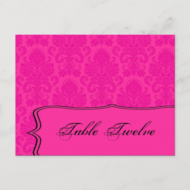 Carte Endroit Écrite Hot rose Bla Damask Lace Impr (Devant)